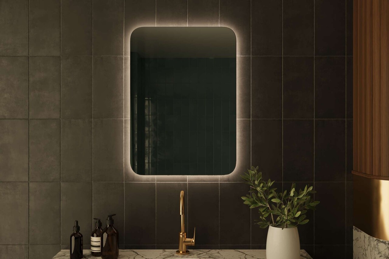 Oglinda decorativa, Siam, Polla, 50x70x2.2 cm, Alb - 1 | YEO