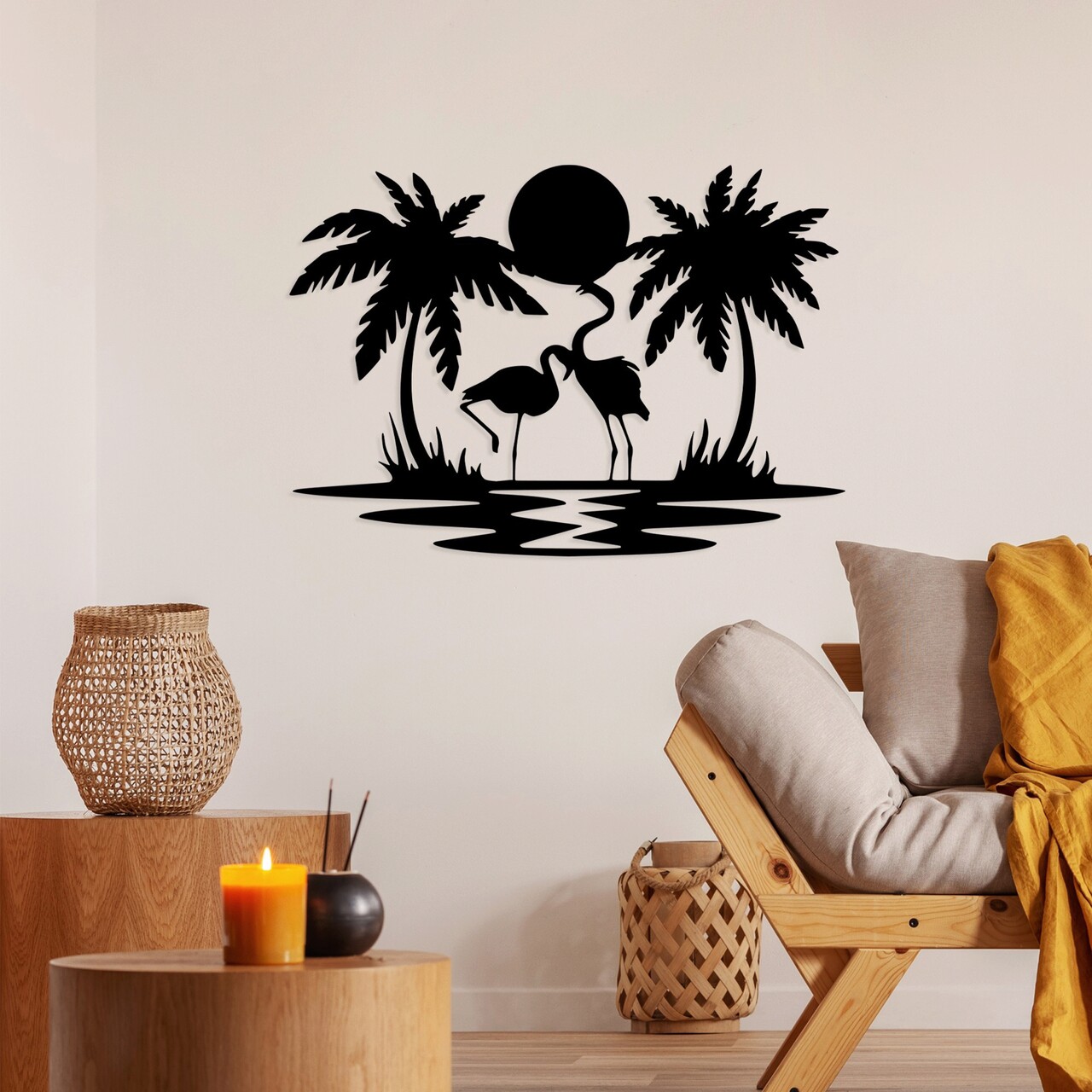 Decoratiune de perete, Love 6, Metal, Dimensiune: 70 x 49 cm, Negru - 2 | YEO