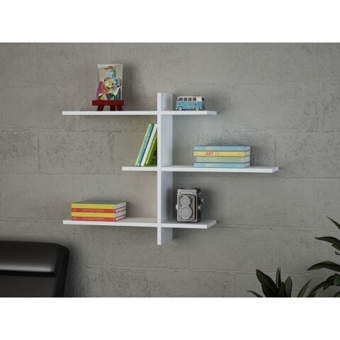 Raft pentru perete, Wooden Art, Amentes White, 116x73x22 cm