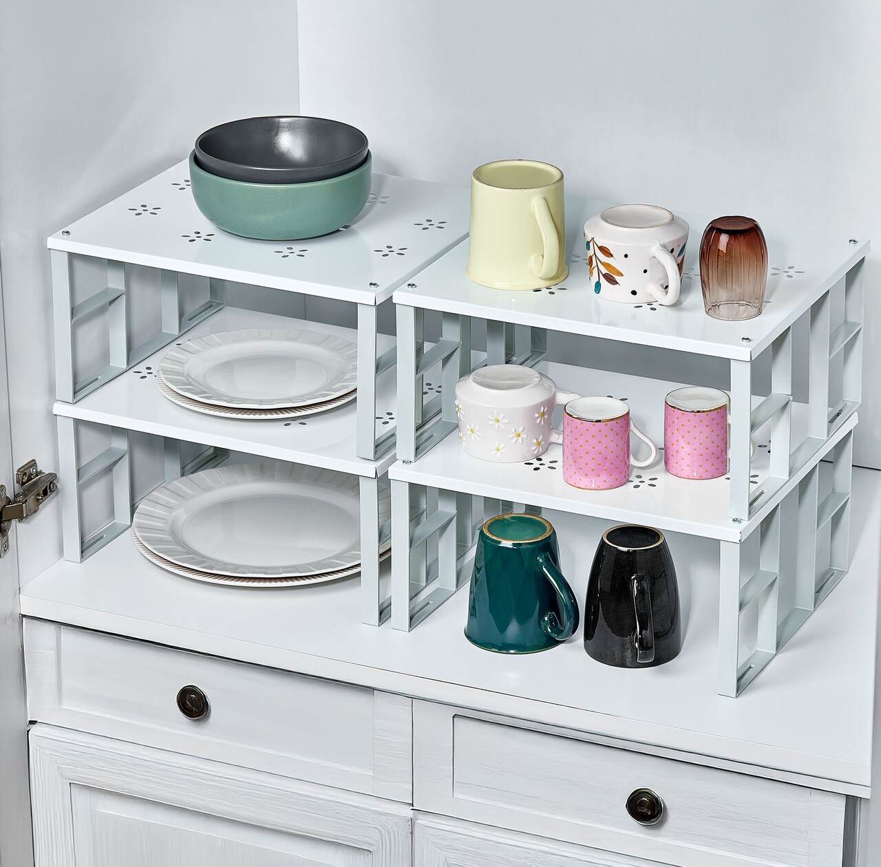 Organizator de bucătărie (4 piese), L'essentiel Maison, 734LRN1105, Dimensiuni: 27,5 x 31,5 x 15 cm (4 bucăți), Alb - view 2