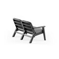 Canapea de gradina cu 2 locuri, Hanah Home, Silva, 134x76x70 cm, Antracit / Cărbune