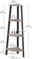 Biblioteca de colt Vasagle Ladder, 34x34x124.5 cm, PAL/otel, maro