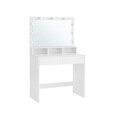 Masa de toaleta cu oglinda cu LED-uri / masuta dressing, Vasagle, 80s40s137.5 cm, MDF, alb