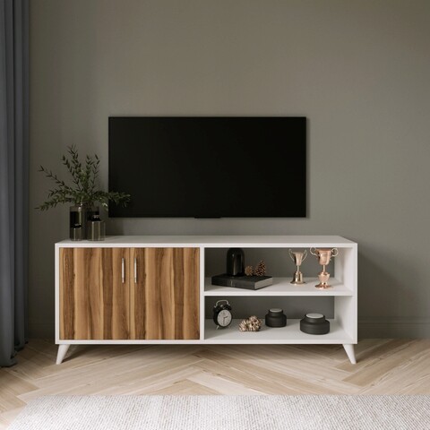 Comoda tv, lacivert, tasarım, 150x70x40 cm, alb