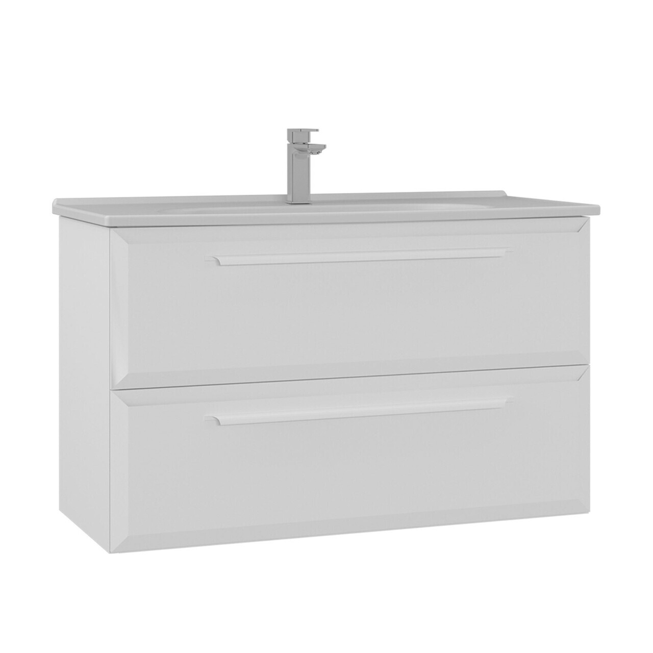 Dulap de baie cu chiuvetă, Hanah Home, Nuvola 100 v2, Alb — imaginea 4