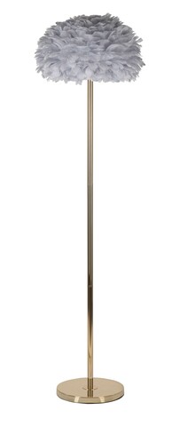 Lampadar Feathers Slim, Mauro Ferretti, 1 x E27, 40W, 43x170 cm, fier, gri/auriu