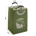 Cos de rufe cu manere Versa, 30x36x55 cm, poliester, verde