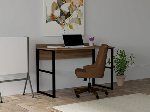 Birou, puqa design, rana, 120x75x60 cm, pal, nuc / negru