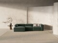 Coltar stanga 3 locuri, Bergamo, Cosmopolitan Design, 304x152x70 cm, tesatura structurata, verde muschi