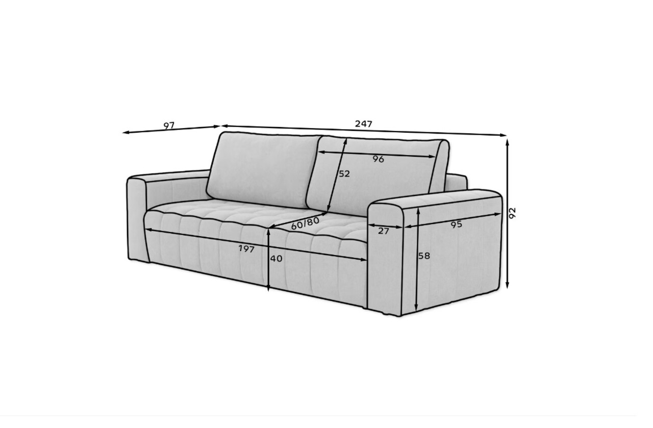 Canapea extensibila 3 locuri ELTAP, Laz03, Lazaro, 247x97x92 cm, lemn/poliester, verde inchis