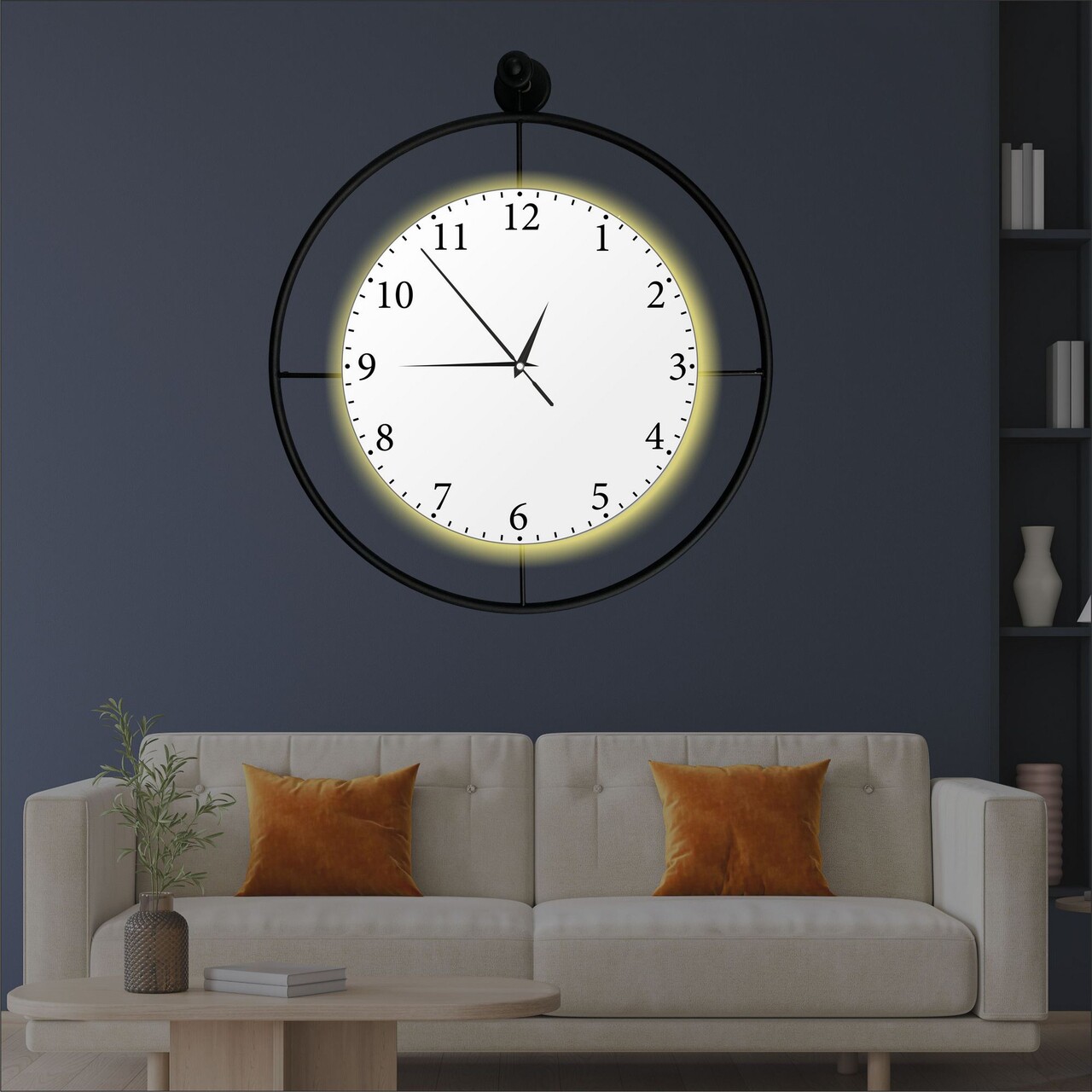 Ceas de perete, Mclock-00132, Lățime: 58 cm Înălțime: 65 cm Adâncime: 7 cm, Negru - view 2