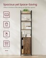 Corp biblioteca, Vasagle, Industrial Tall, 40x24x159.5 cm, otel/PAL, maro/negru