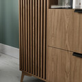 Dulap multifunctional ELTAP, Entsian, 100x60x192 cm, PAL/ABS/sticla, stejar