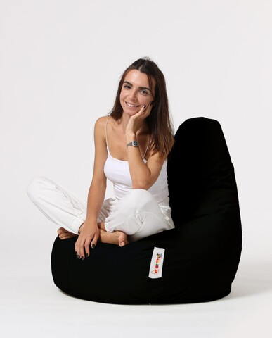 Fotoliu puf, Bean Bag, Ferndale Drop L, 80x80 cm, poliester impermeabil, negru