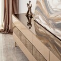 Comoda TV, Neostill, Leon, 180x59x35 cm, MDF , Bronz / Aur
