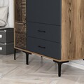 Dulap pentru haine, Hommy Craft, Kumsal PT, 120x47.5x201.4 cm, PAL, Nuc / Antracit
