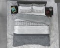 Lenjerie de pat pentru doua persoane, Satin Joan Anthracite, Royal Textile, 3 piese, bumbac satinat, gri