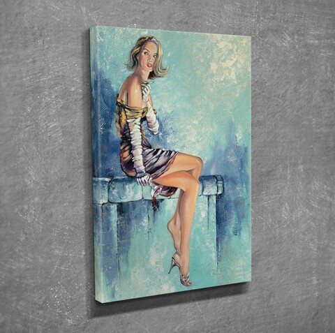 Tablou decorativ, dc319, canvas, lemn, multicolor
