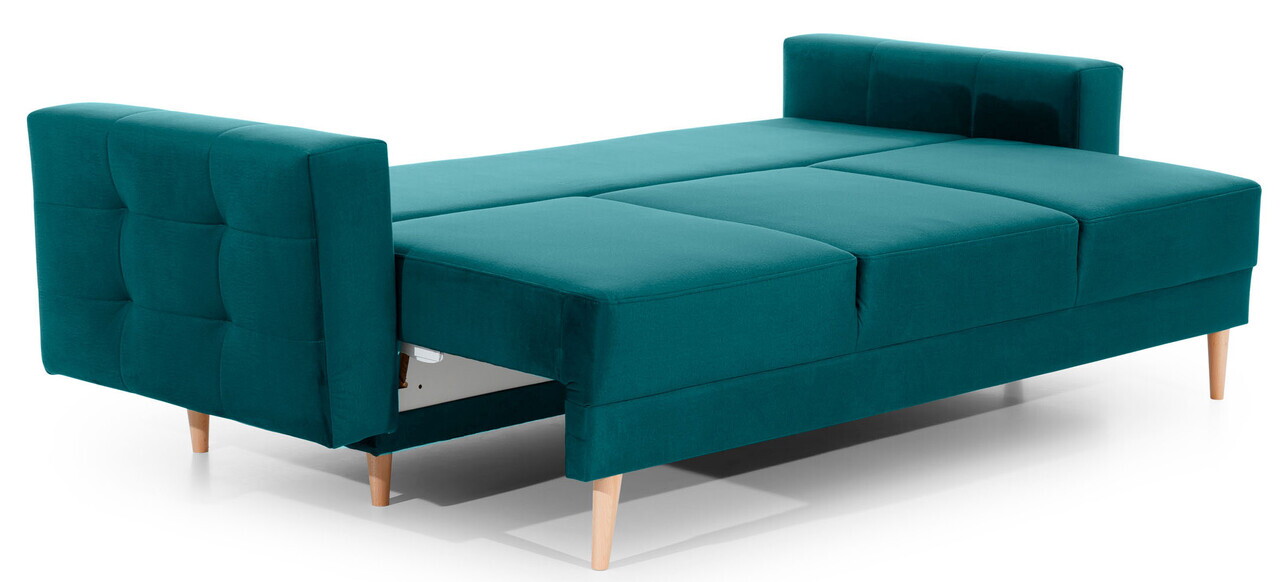 Set canapea extensibila 3 locuri si fotoliu ELTAP, Asgard, 235x95x86 cm / 107x92x86 cm, lemn/poliester, turcoaz - view 5