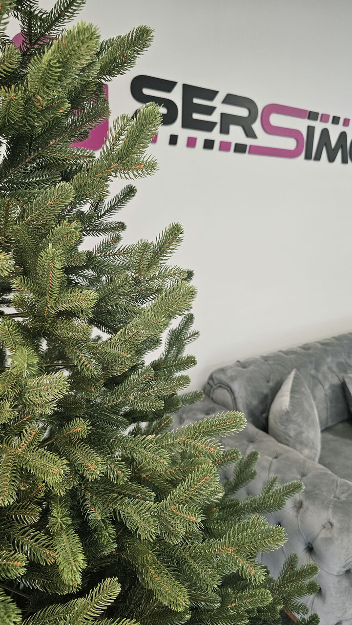 Brad artificial Christmas Deluxe by Sersimo, Viena verde, 3D, 250cm — imaginea 16