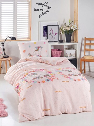 Lenjerie de pat pentru o persoana 2 piese, Unicornlar, Eponj Home, 65% bumbac/35% poliester