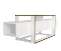 Comoda TV, Dovelle, Bianco, PAL, Alb/Auriu