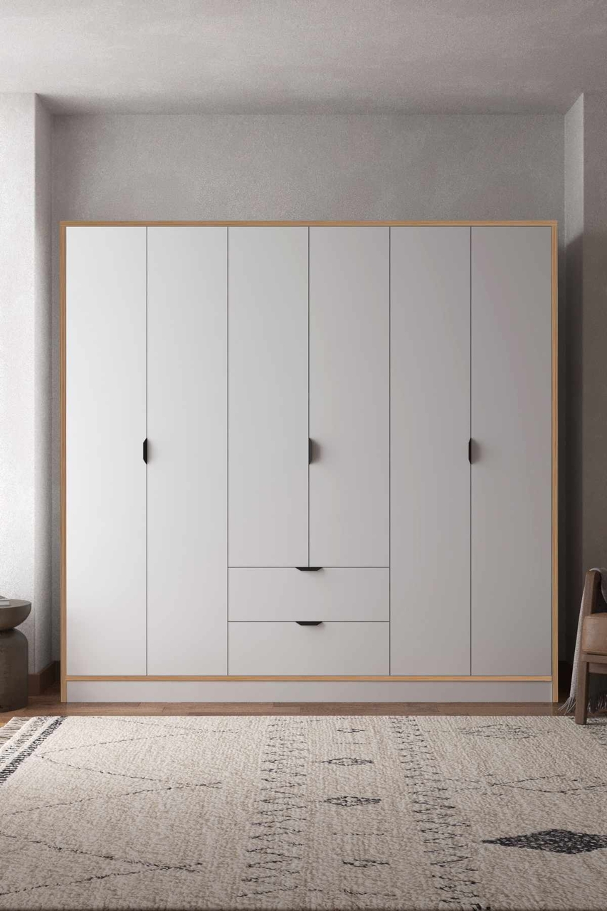Dulap pentru haine, Hanah Home, Arden 6, 190x182x44 cm, Alb