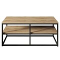 Masuta de cafea, Hadley, Forteaus, 110.4x47x52 cm, Nuc / Negru