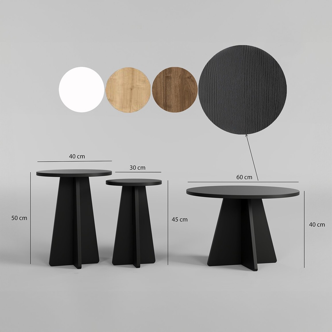 Set masuta de cafea, Neostill, Mushroom 3, PAL, Negru