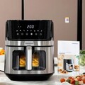 Friteuza cu aer fara ulei InnovaGoods, Fryinn View 6500, 1700 W, 6.5 L, negru/argintiu