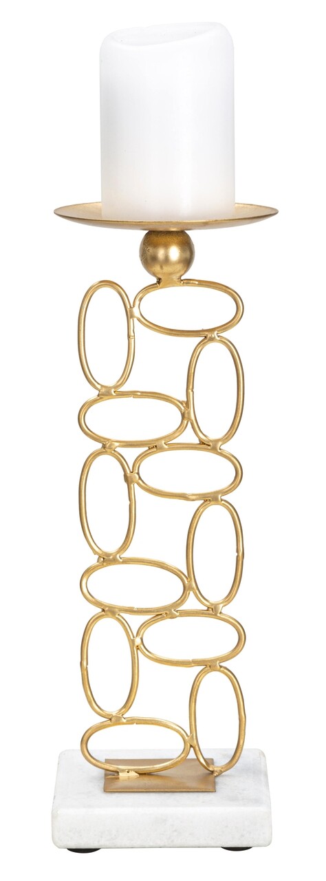 Suport pentru lumanare Bubbles, Mauro Ferretti, Ø 10x27 cm, fier, auriu - 2 | YEO