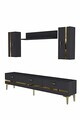 Comoda TV, Hanah Home, Ilay, 180x41x30 cm, Antracit / Aur
