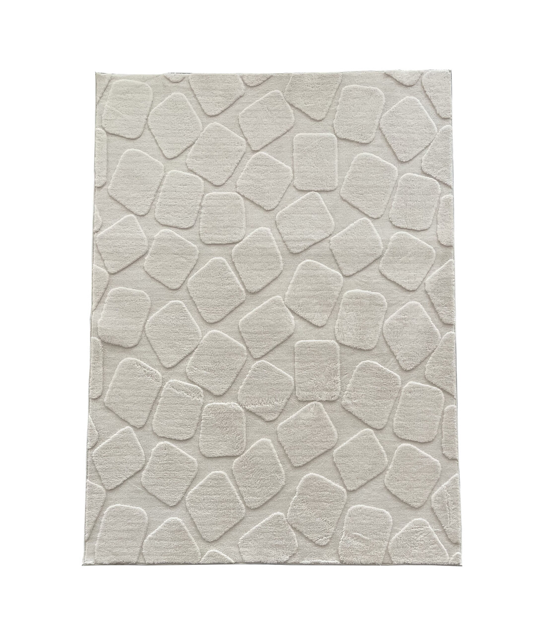 Covor 3D cu model in relief, Stone, Heinner, 120x160 cm, poliester, crem