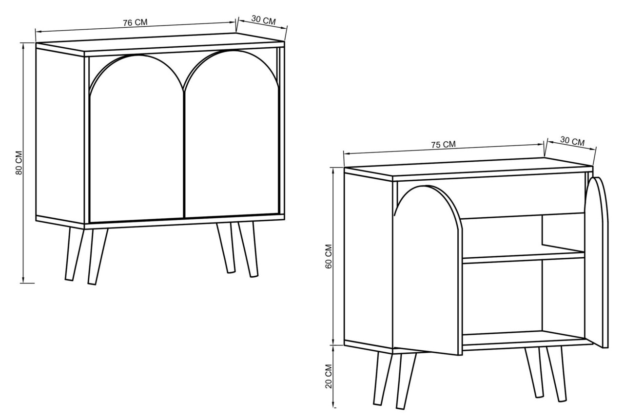 Consola, Hanah Home, Venezia 75, 76x80x30 cm, PAL, Stejar Safir / Alb