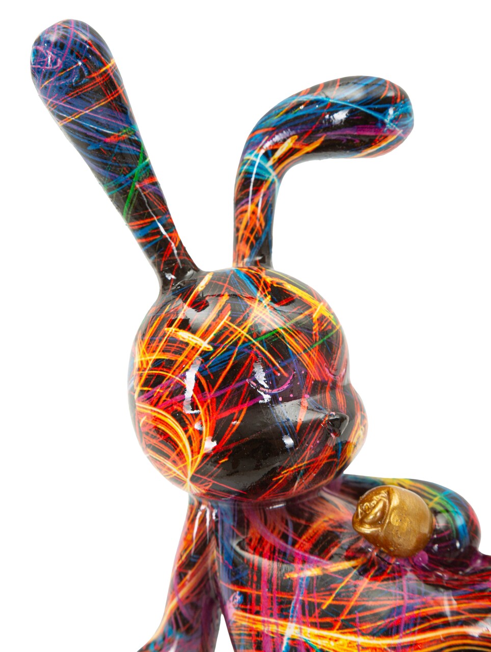 Decoratiune, Mauro Ferretti, Rabbit Psyco -B, 21.5x10x22 cm, polirasina, multicolor - imagine 3