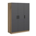 Dulap pentru haine, Minerva, Kale Anthracite, 135x210x52 cm, PAL, Antracit
