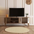 Comoda TV, Mezza, Exxen - 1584, 150 x 52 x 34 cm, pal melaminat, stejar/alb