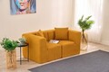 Canapea 2 locuri, Atelier del Sofa, 825BLC5408, Tesatura Chenille, Portocaliu