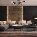 Lustra, Flower - 174-AV, Sheen, 64 x 64 x 30 cm, 6 x E27, 40W, negru