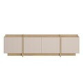 Comoda TV, Nordure, Lowen, 180x46x35 cm, PAL, Nurcă / Stejar Safir