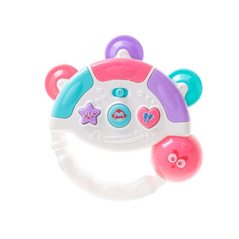 Jucarie Interactiva pentru bebelusi, Tamburina Baby, cu lumini si sunete, plastic, multicolor