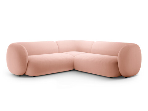 Coltar simetric 5 locuri, Kate, Micadoni, 252x252x76 cm, catifea, roz