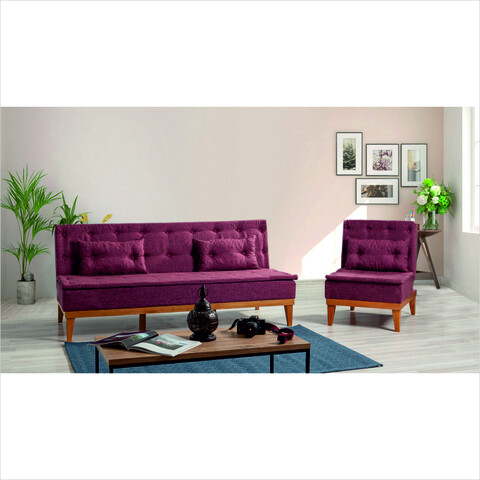 Set canapea extensibilă, unique design, 867unq1603, lemn de carpen, rosu claret