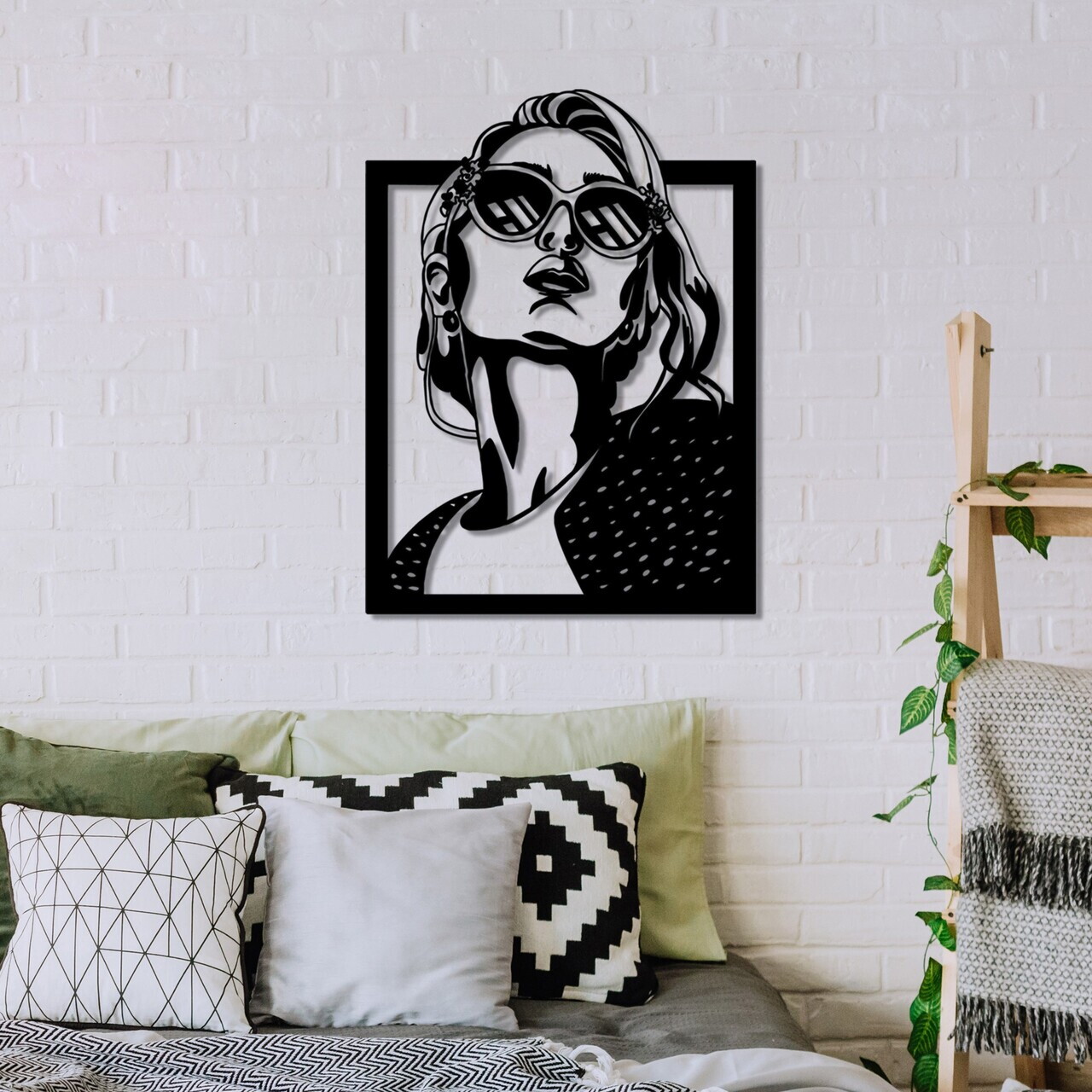 Decoratiune de perete, July, Dimensiune: 55 x 40 cm, Negru — imaginea 3