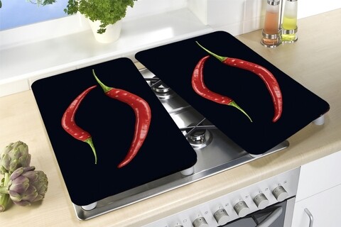 Set 2 protectii universale pentru aragaz, Maximex, Pepperoni Duo