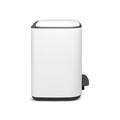 Cos de gunoi cu pedala, Brabantia, Bo Pedal, 3x11 L, 36.3x54x44 cm, otel, alb