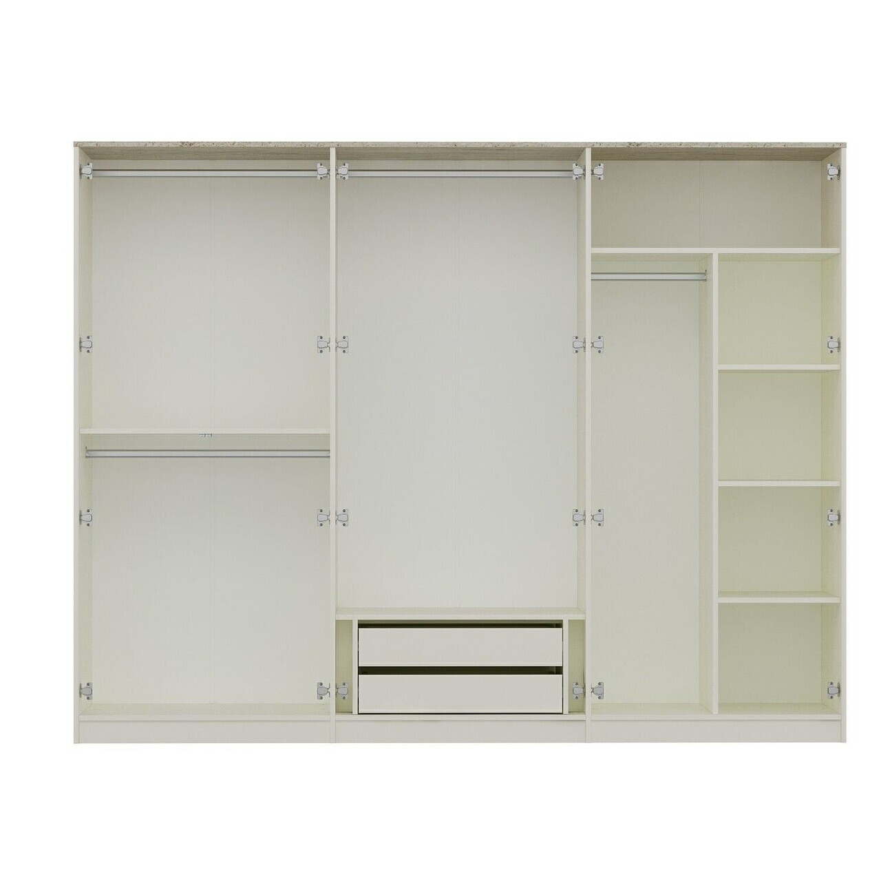 Dulap pentru haine, Hanah Home, Valento, 270x210x60 cm, Piatră Lunii / Travertin — imaginea 7