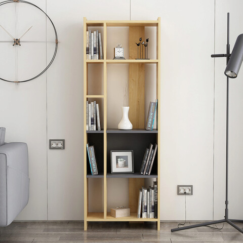 Corp biblioteca, retricy, abis, 59x26.8x165 cm, pal, stejar / antracit