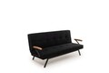 Canapea extensibila cu 3 locuri, Futon, 859FTN2904, Metal , Negru