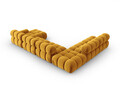 Coltar panoramic modular stanga 7 locuri, Bellis-51, Micadoni Home, 376x282x70 cm, catifea, galben